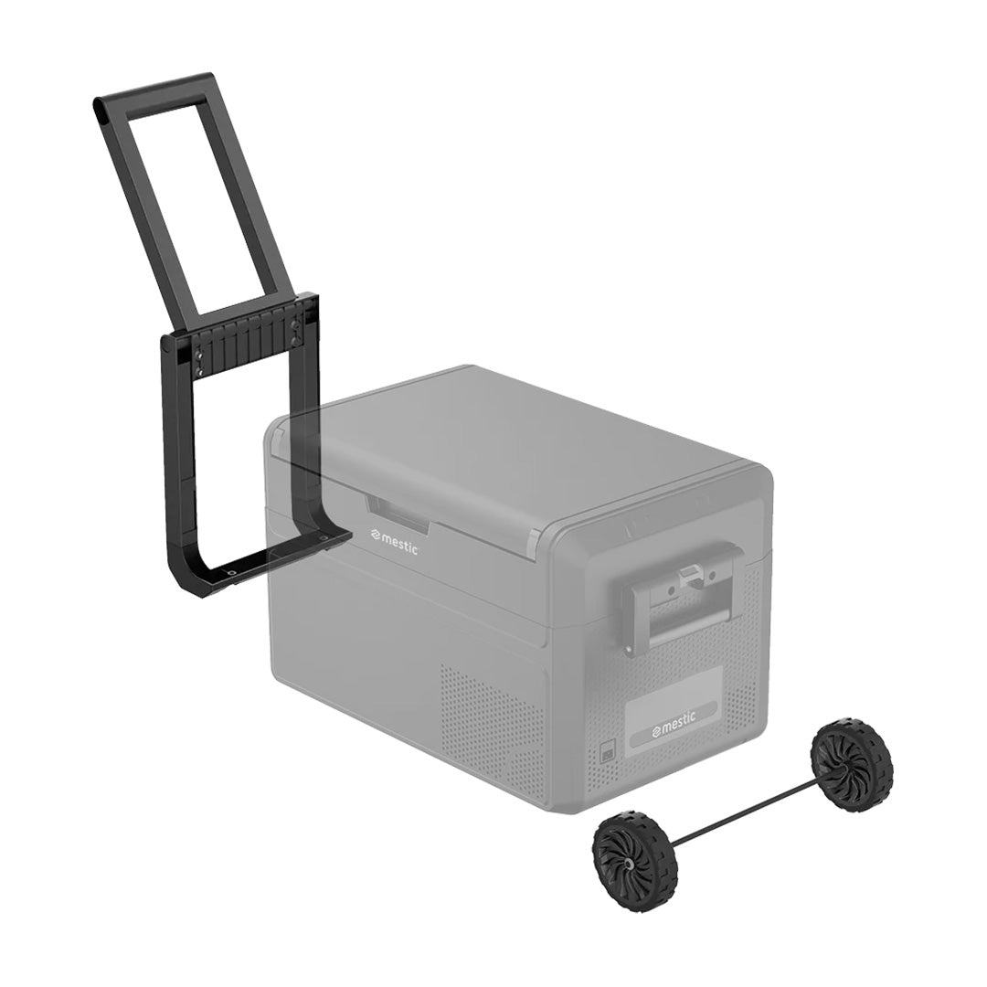 mestic mccm cool box with transport pack handle and wheels attached