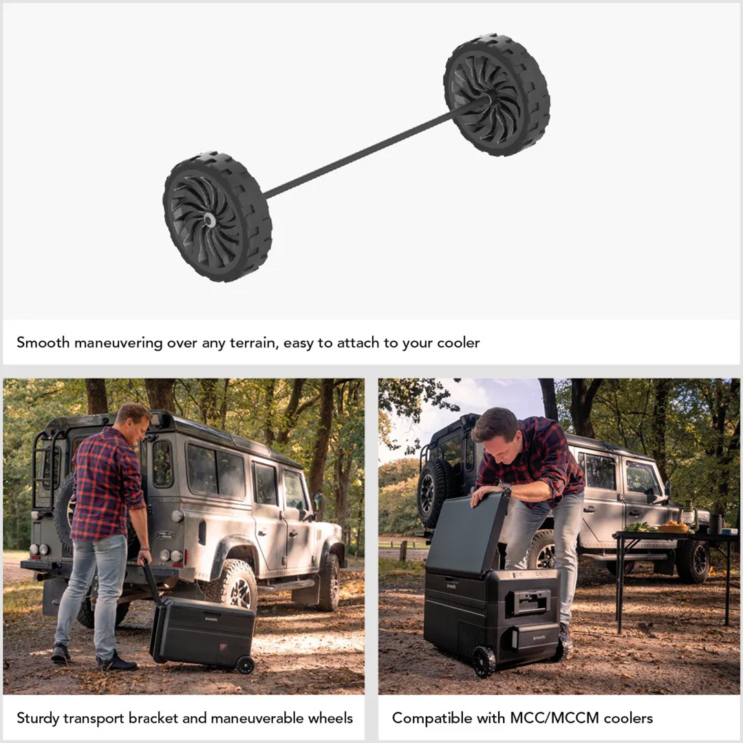 wheel axle and tyres from mestic transport pack for mccm cool box