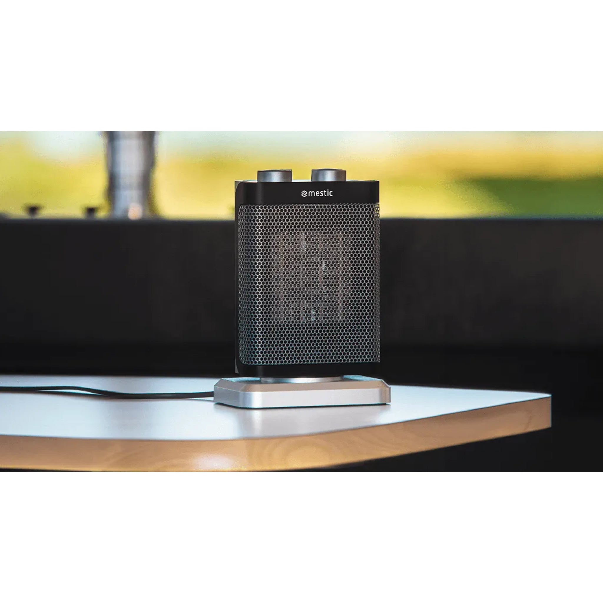 Mestic MKK-320 lightweight electric ceramic heater with safety tip-over protection for camping