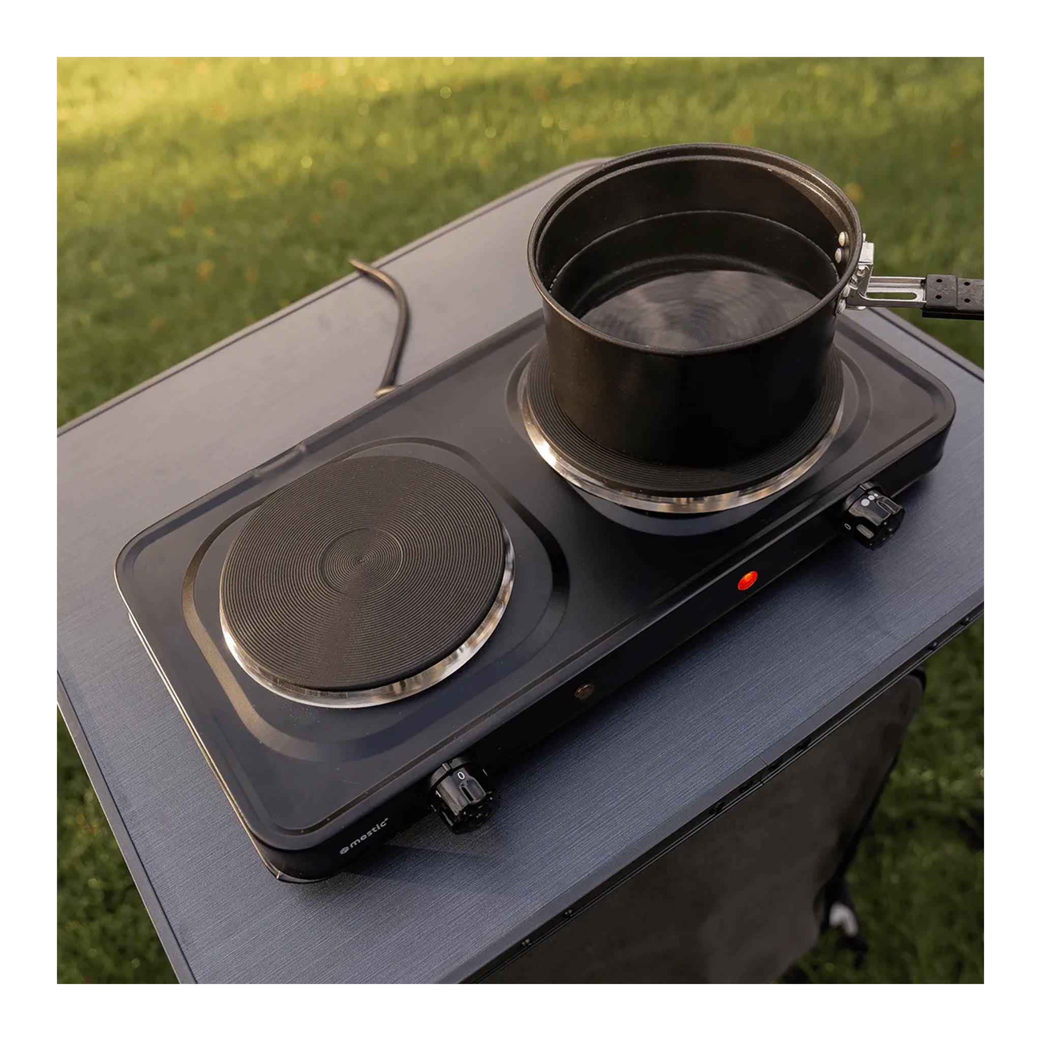 Mestic MKT-200 2-zone portable electric hob for caravans, camping, and small kitchens