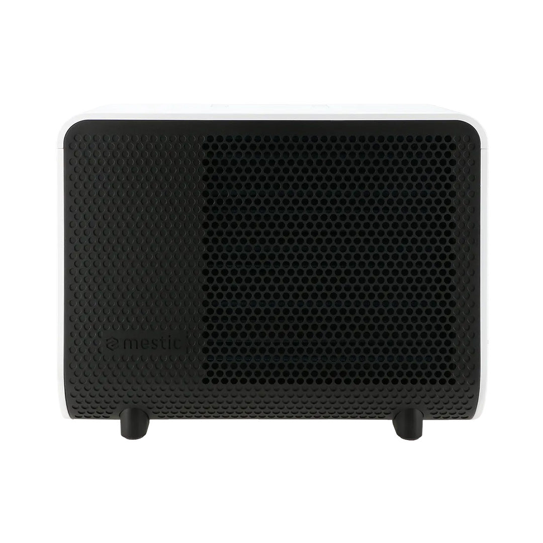 Front view of the Mestic SPA-3100 split air conditioner outdoor module with black grille