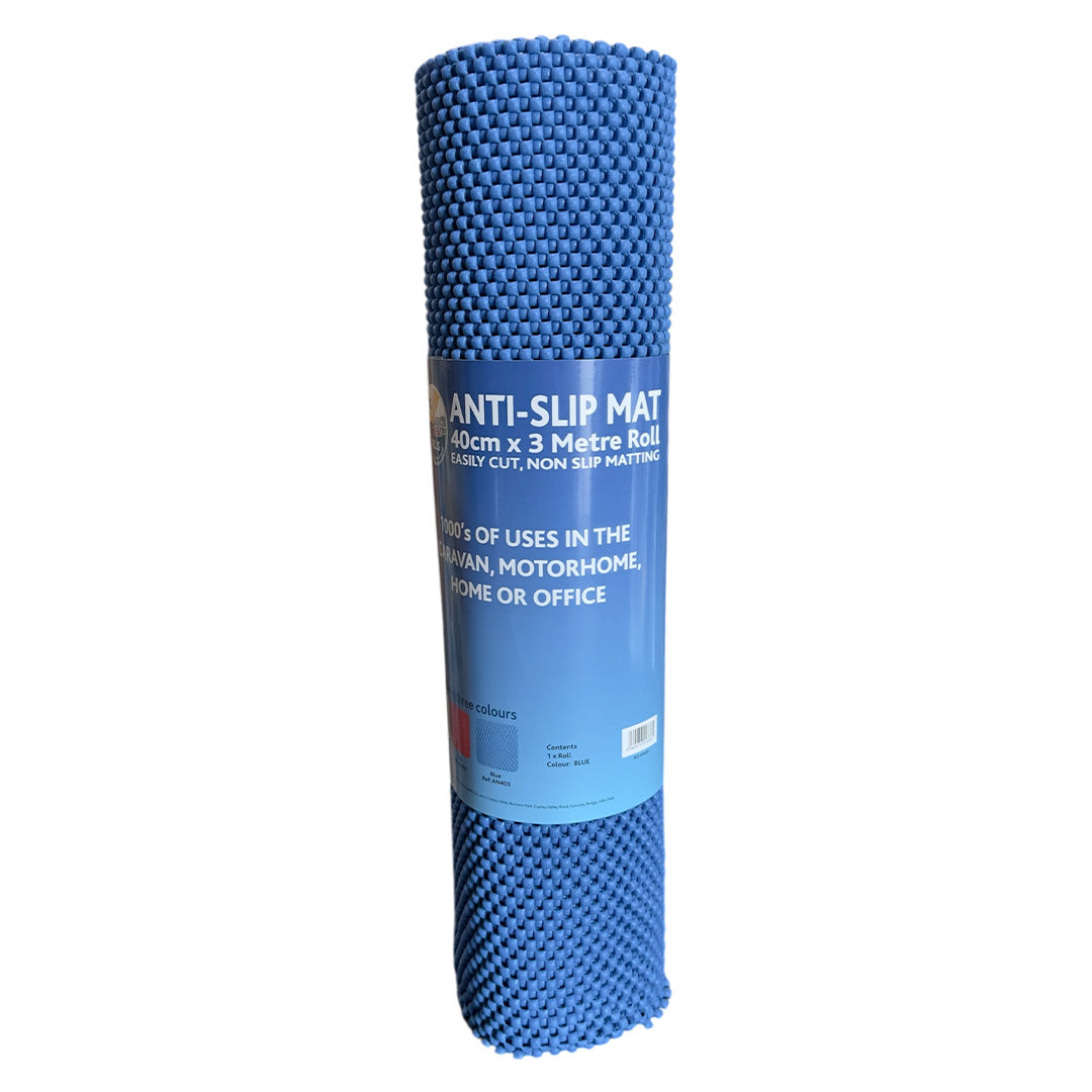 blue non slip grip mat 3m x 40cm roll for caravan motorhome drawer liner
