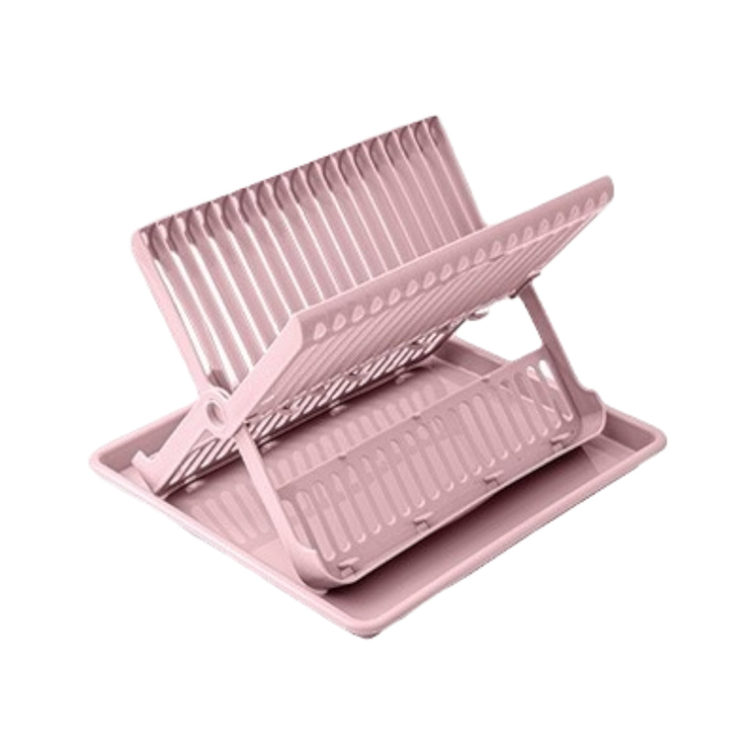 PlasticForte space-saving folding dish drainer with drip tray available in the UK