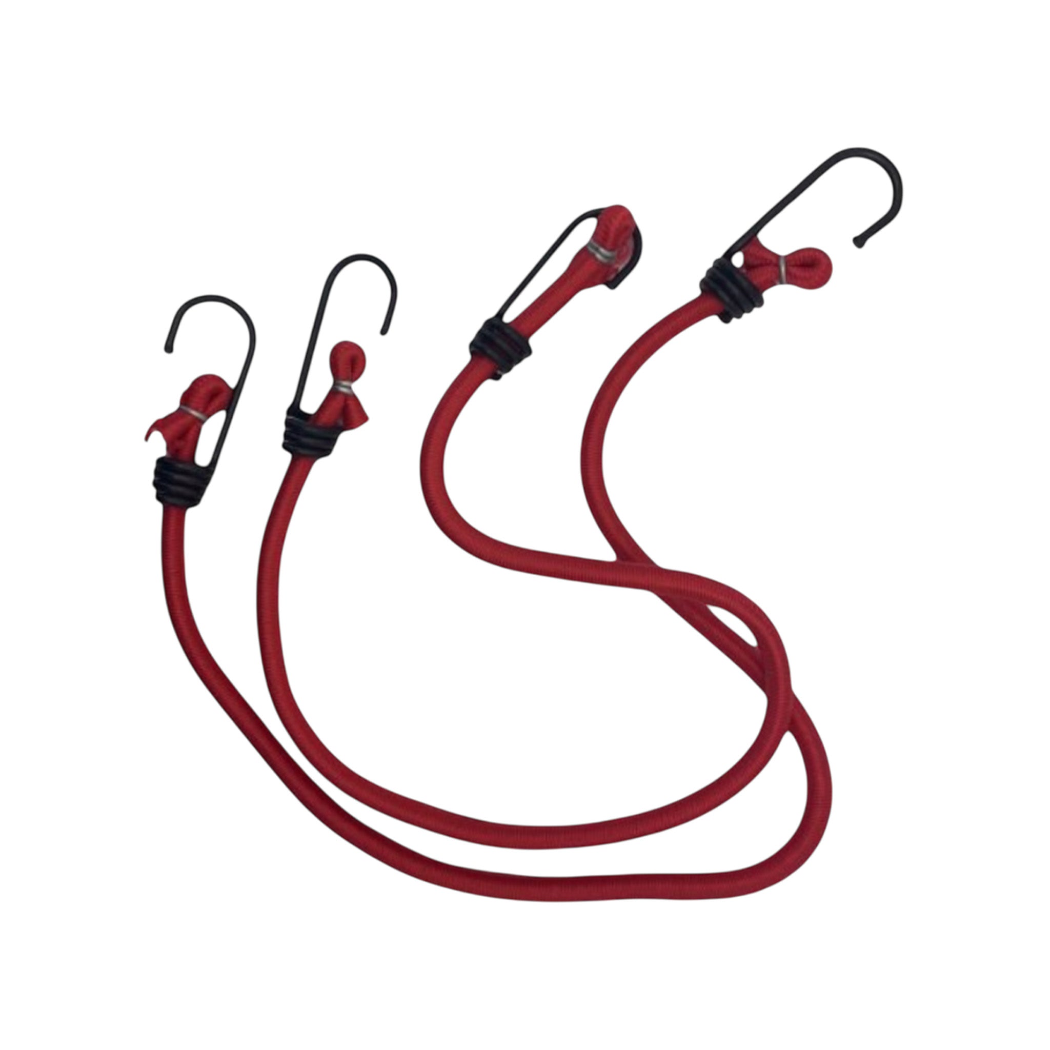 PLS 60cm red bungee cords pack of 2 with metal hooks for camping and caravans