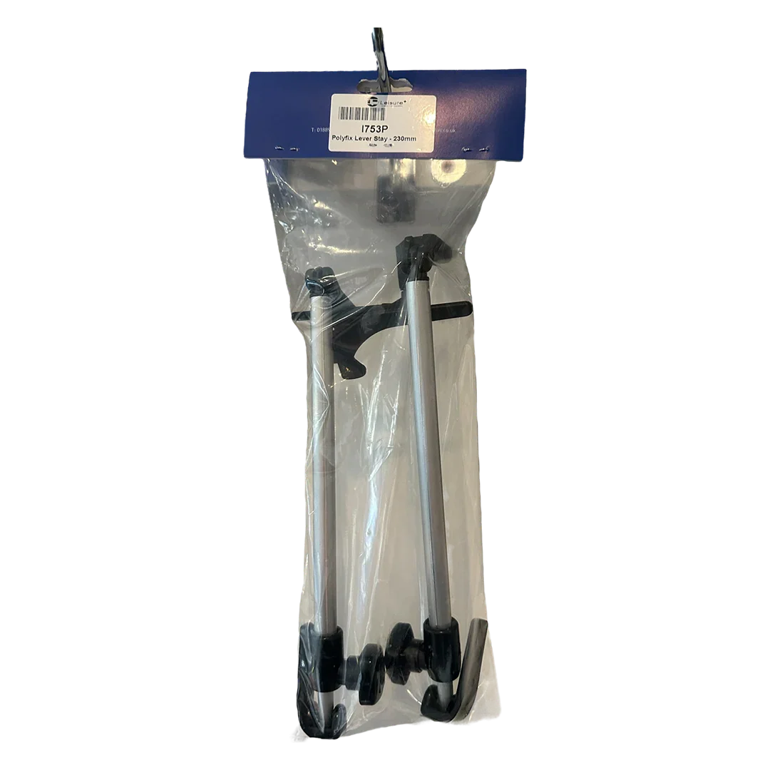 Polyfix 230mm caravan motorhome window lever stays – pack of 2 for secure fitting.