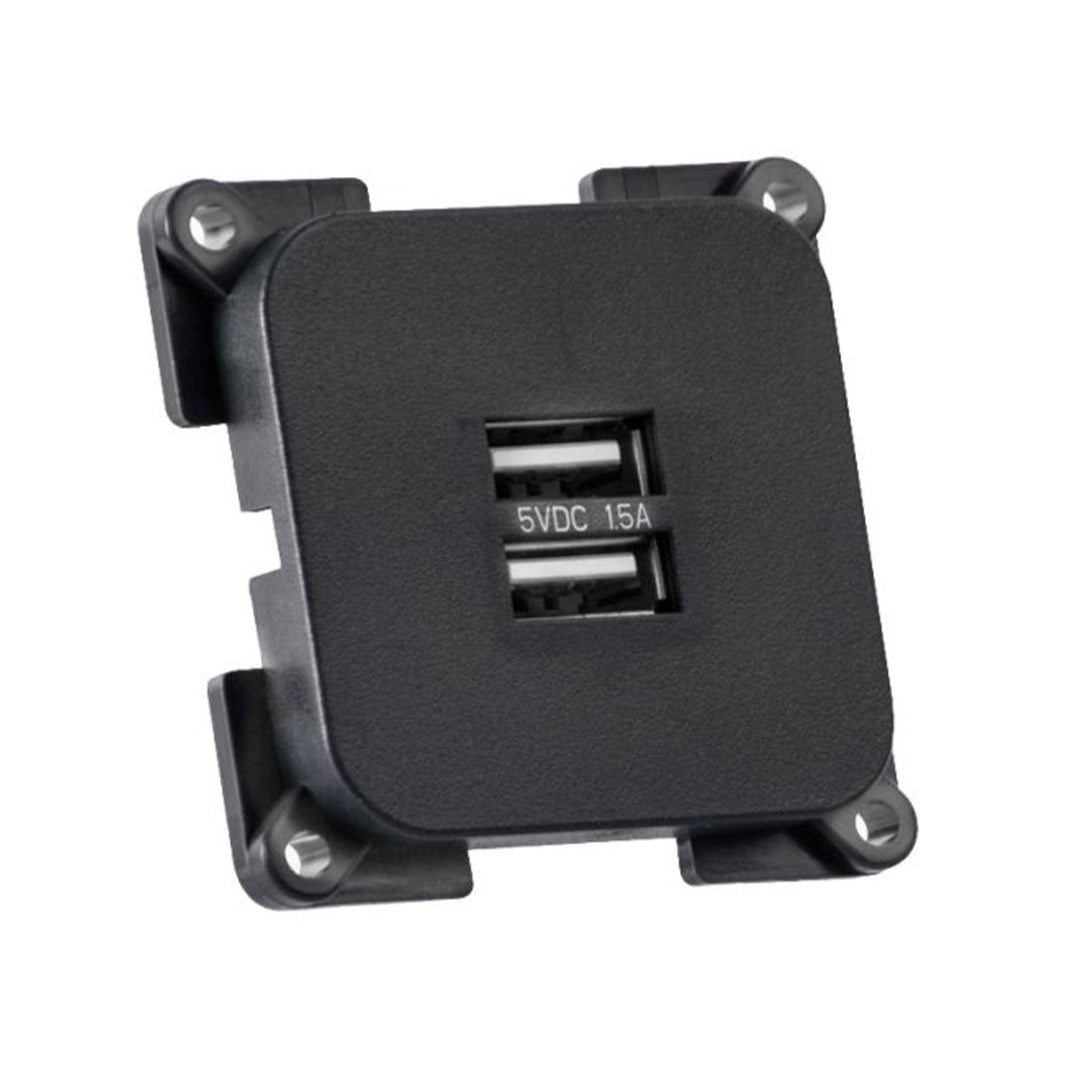 Powerpart C-Line twin USB socket 5V black caravan motorhome 12V charging outlet