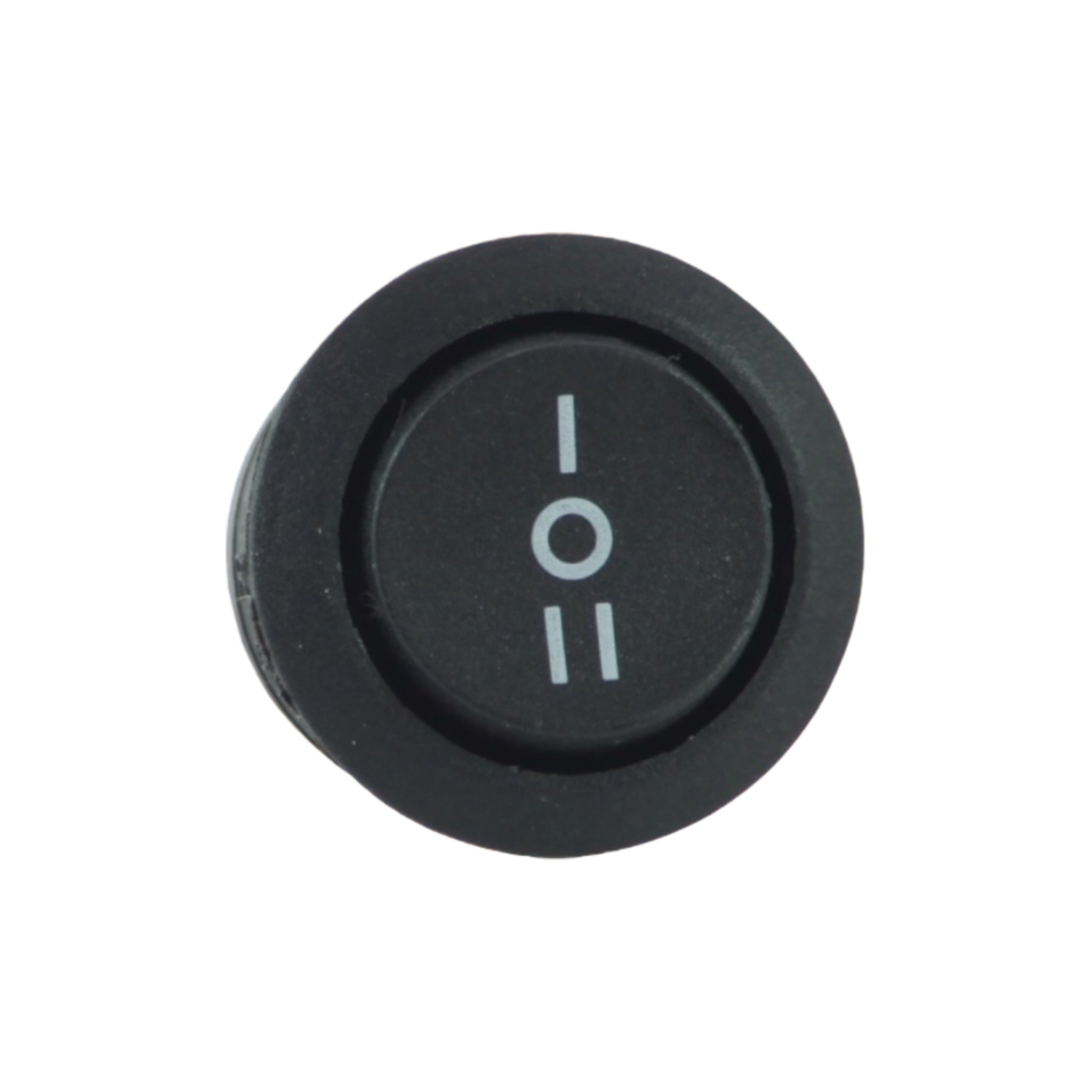 PowerPart circular centre off rocker switch 32mm 12V to 230V for caravan and motorhome electrical panels with snap-fit installation