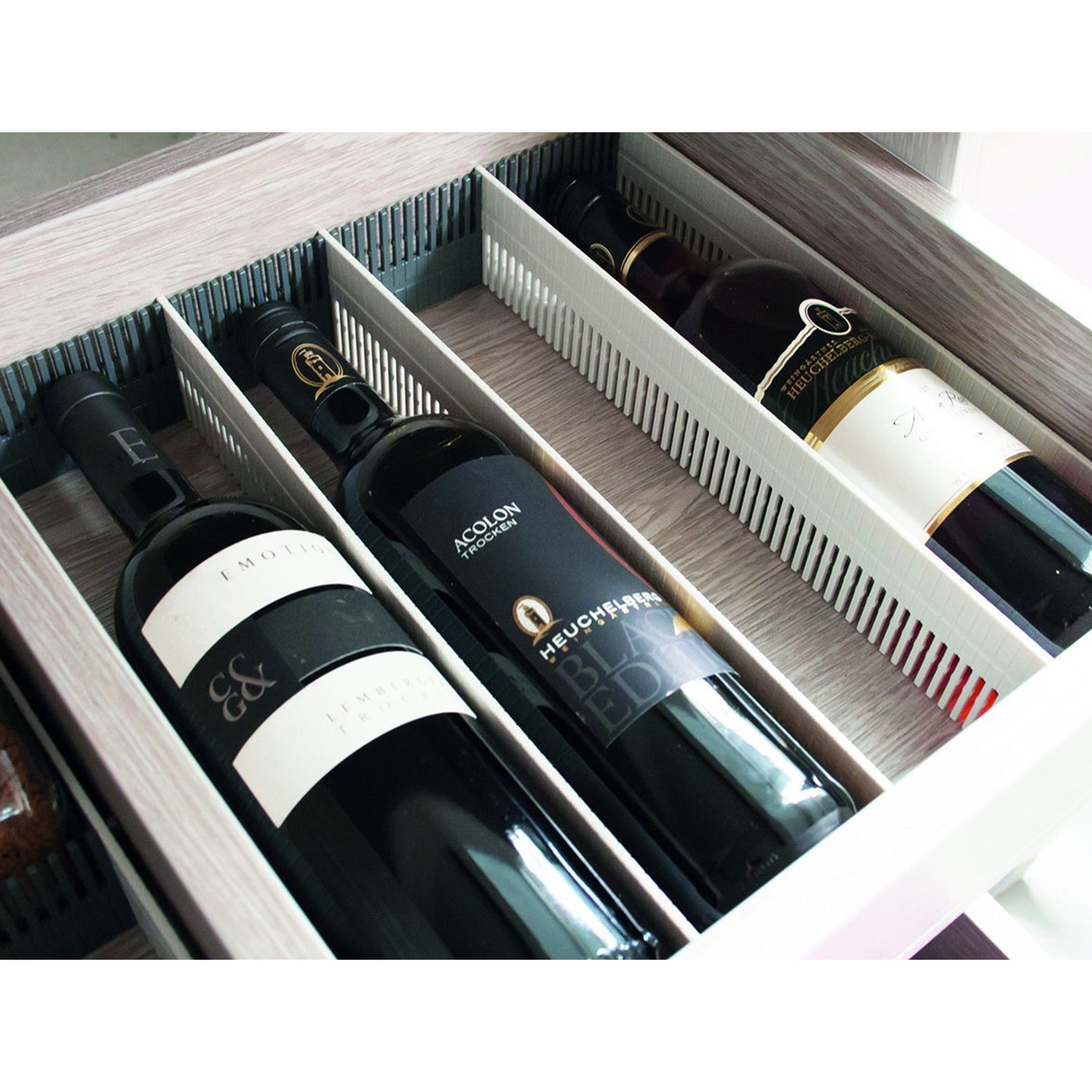 Purvario 8 piece storage rail set cut to size modular drawer organiser for caravans and motorhomes