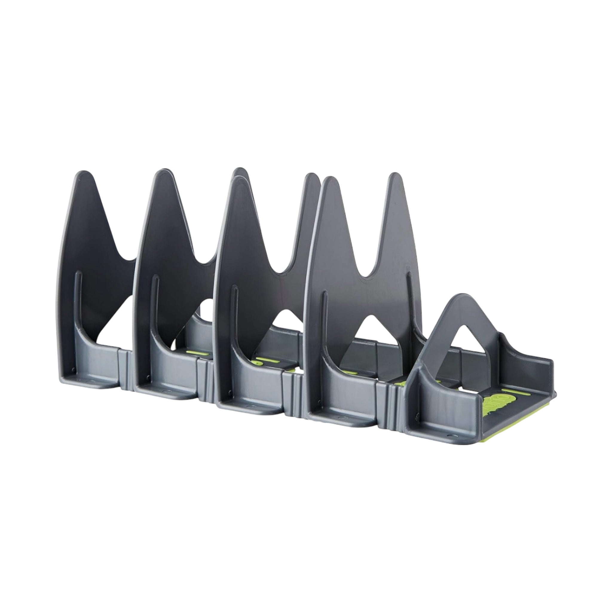 Purvario plate storage system with adjustable holders to keep plates secure in caravans, motorhomes and boats