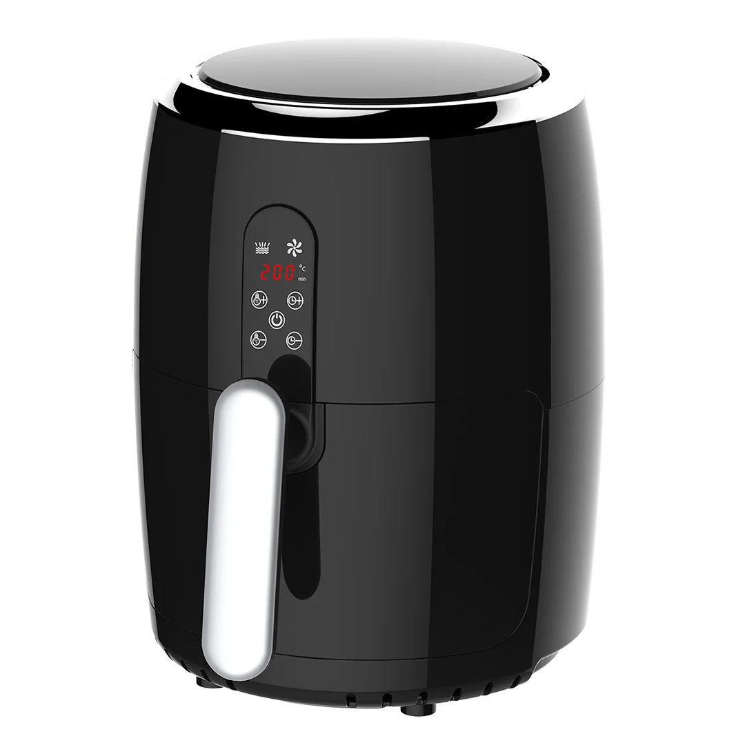 Quest 2L black digital air fryer 1000W low wattage appliance for caravans and motorhomes