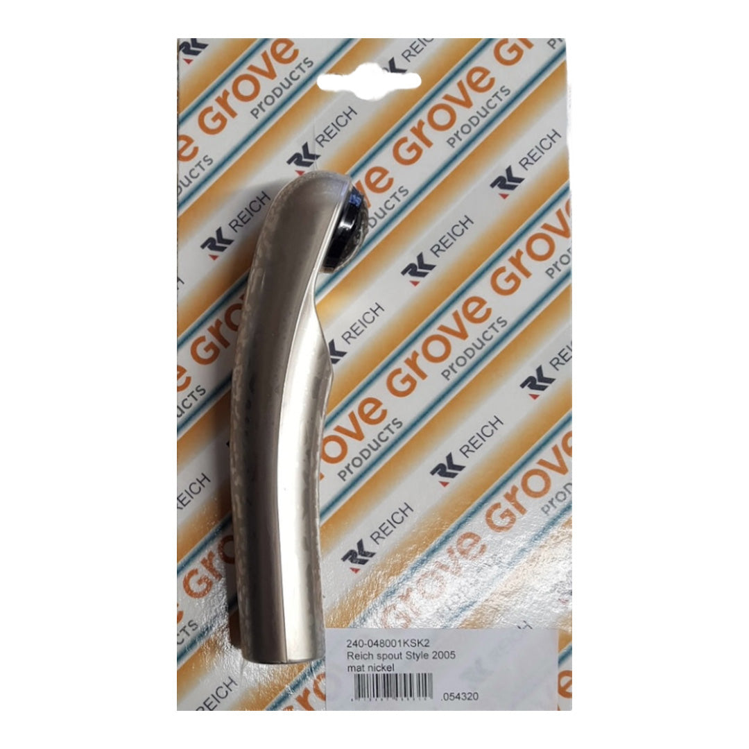 Replacement Reich tap spout 240-048001KSK2 in matte nickel for caravan and motorhome sink taps – push fit for Keramik, Mono, Kama, Twist