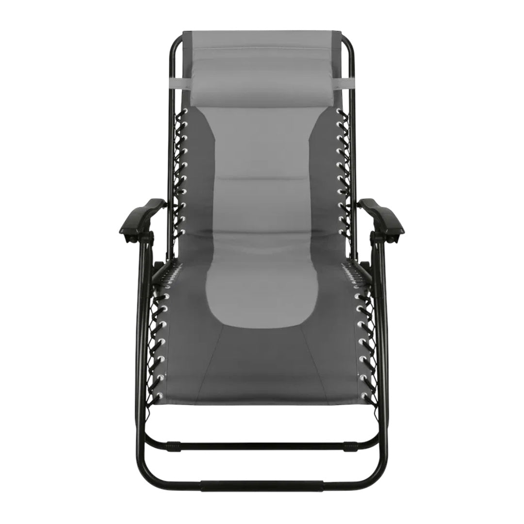 Streetwize metal folding zero gravity sun lounger chair for garden, camping, and caravan use