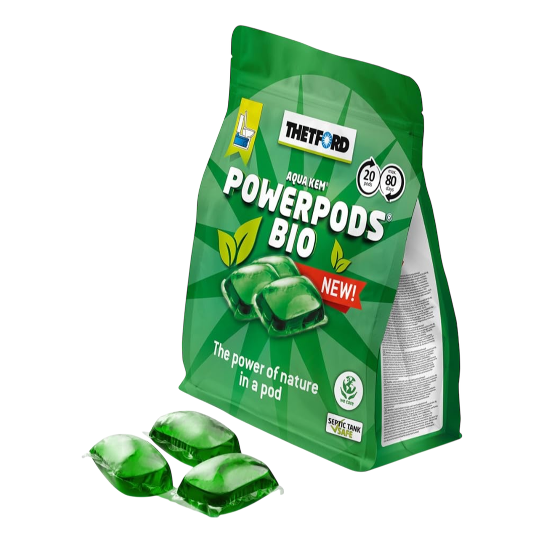 Thetford Aqua Kem Powerpods Bio, eco-friendly toilet additive for caravans and motorhomes