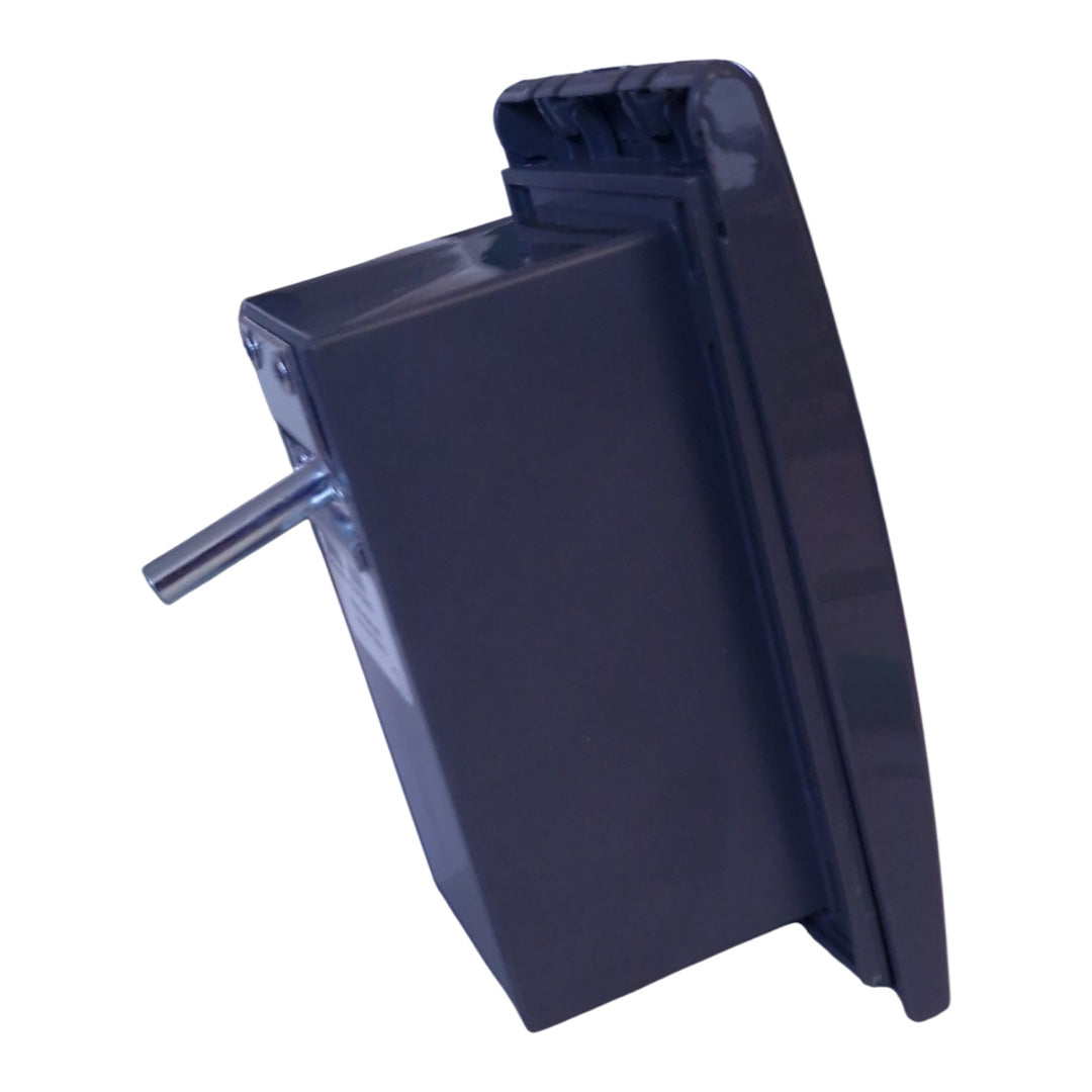 TND grey BBQ point outlet box for fitting into the side of a caravan or motorhome