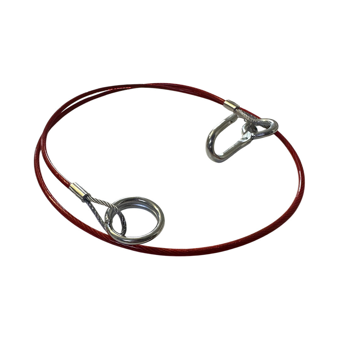 Heavy duty 1m breakaway cable BK100 for trailer or caravan with plastic coating and secure fittings