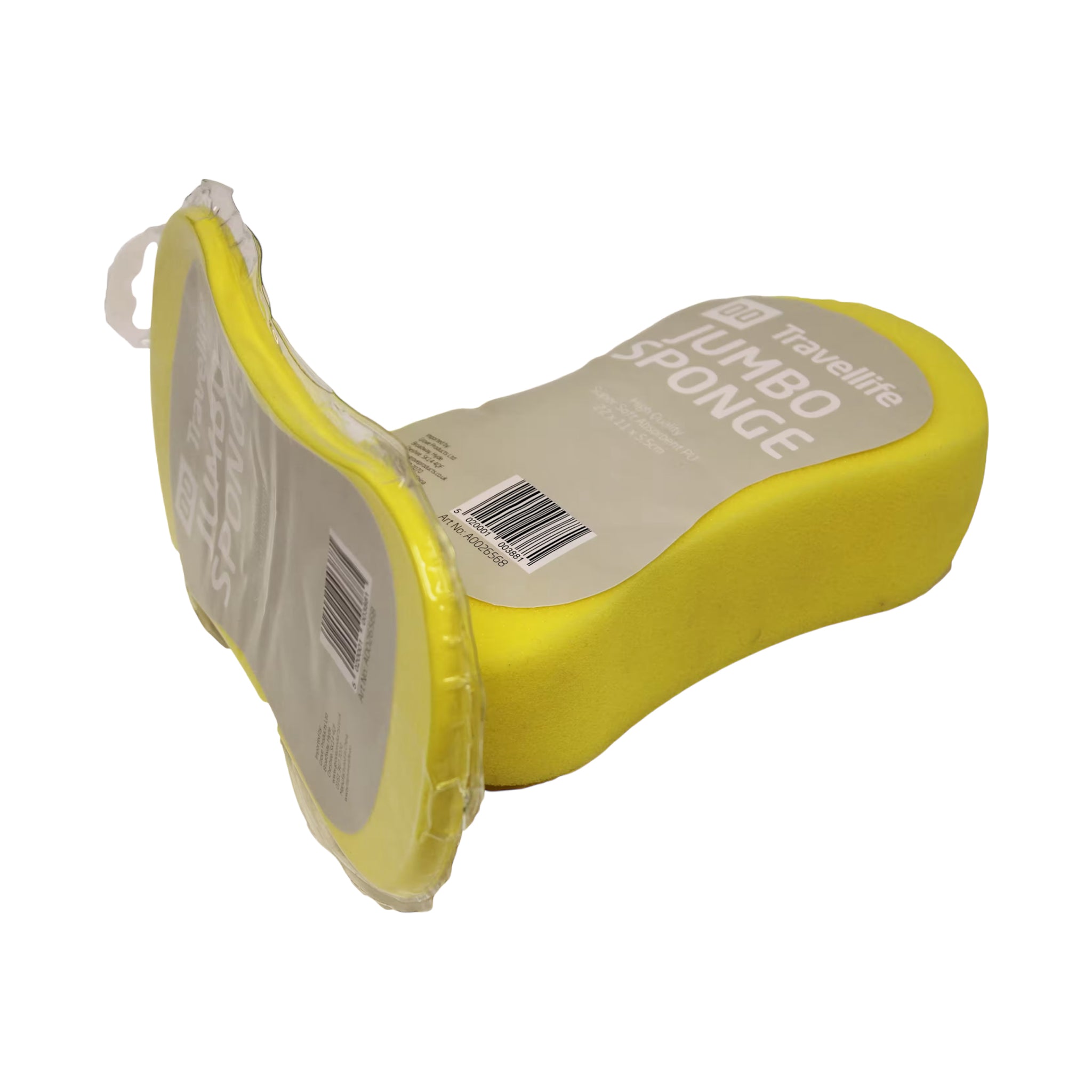 Large Travellife Jumbo Wash Sponge vacuum packed for easy storage, ideal for car and caravan cleaning