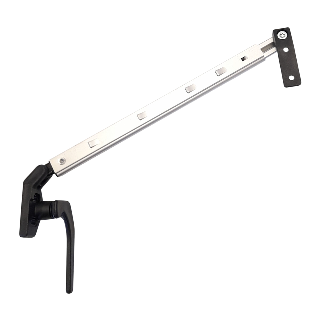 Trigano Caravan Window Stay - Auto Screw Fix 230mm Lever Lock
