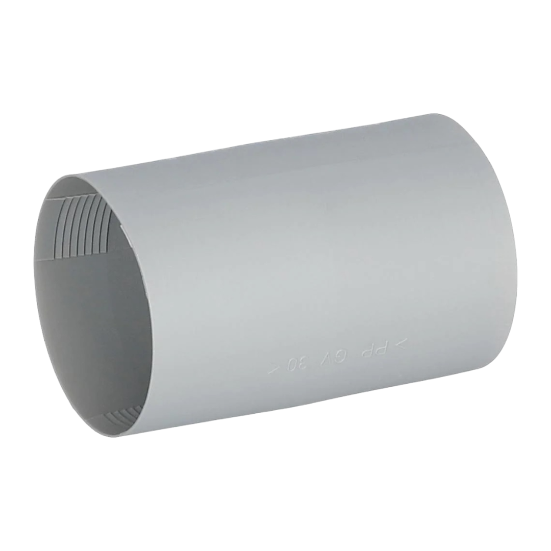 Truma Blown Air Heating 65mm Straight Connector 40161-51 – Agate Grey, used to connect Truma ducting.