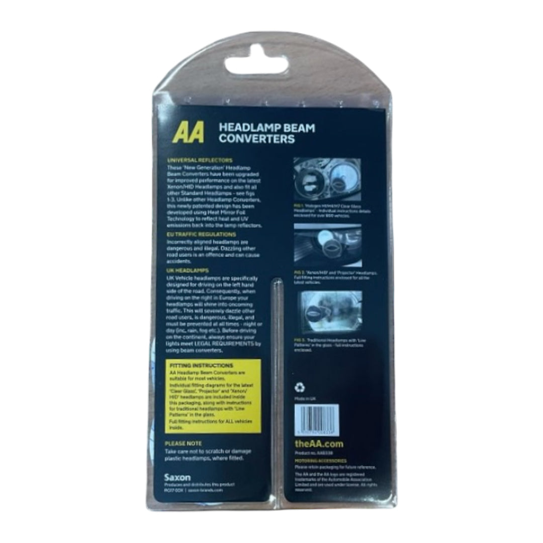 UK to Europe headlight adaptors by AA – fits Xenon, HID and halogen headlamps for continental driving compliance