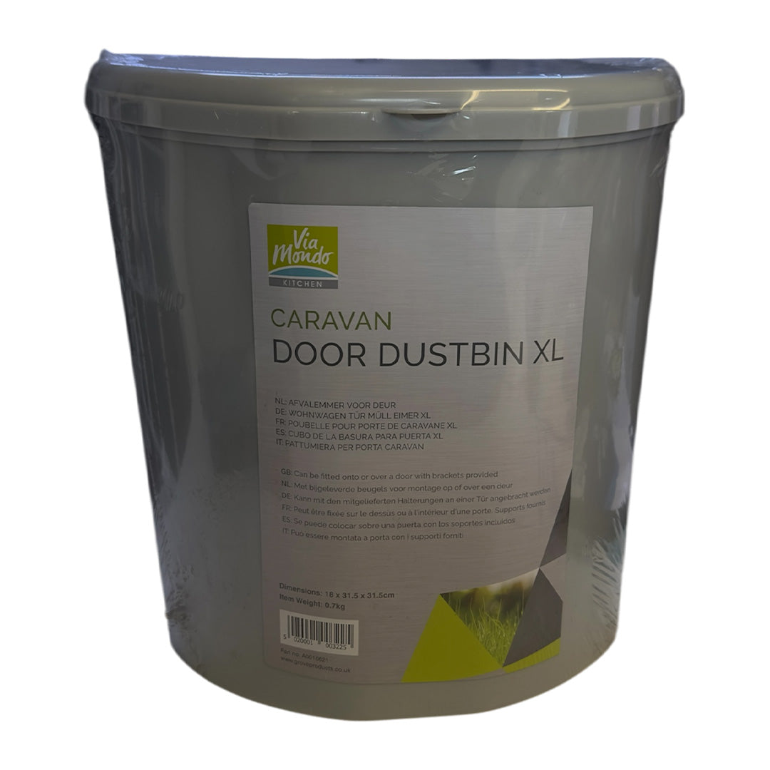 Via Mondo caravan door dustbin XL white door mounted bin with brackets