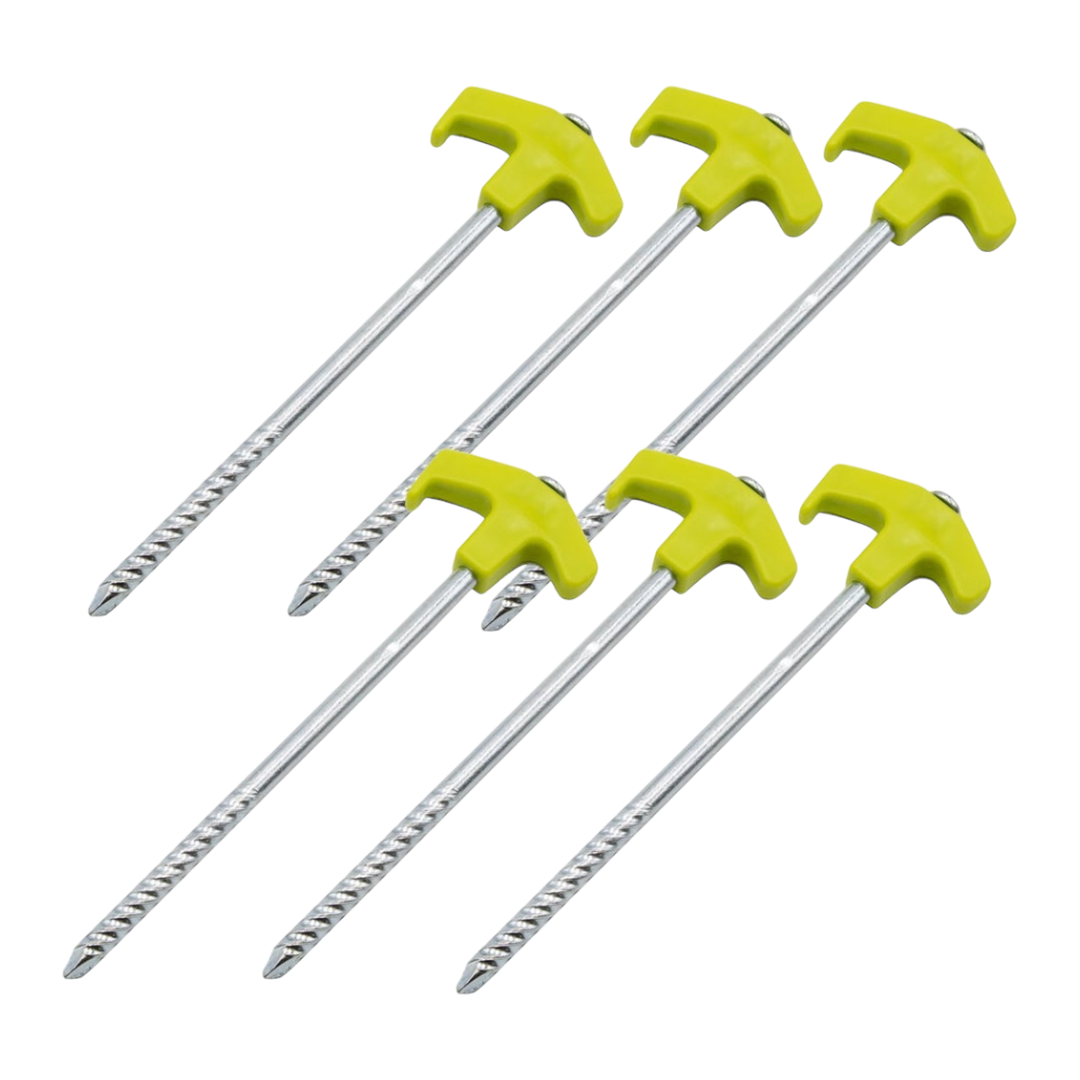 Durable Via Mondo 20.3cm meteor pegs for secure awning and tent setup on hard ground