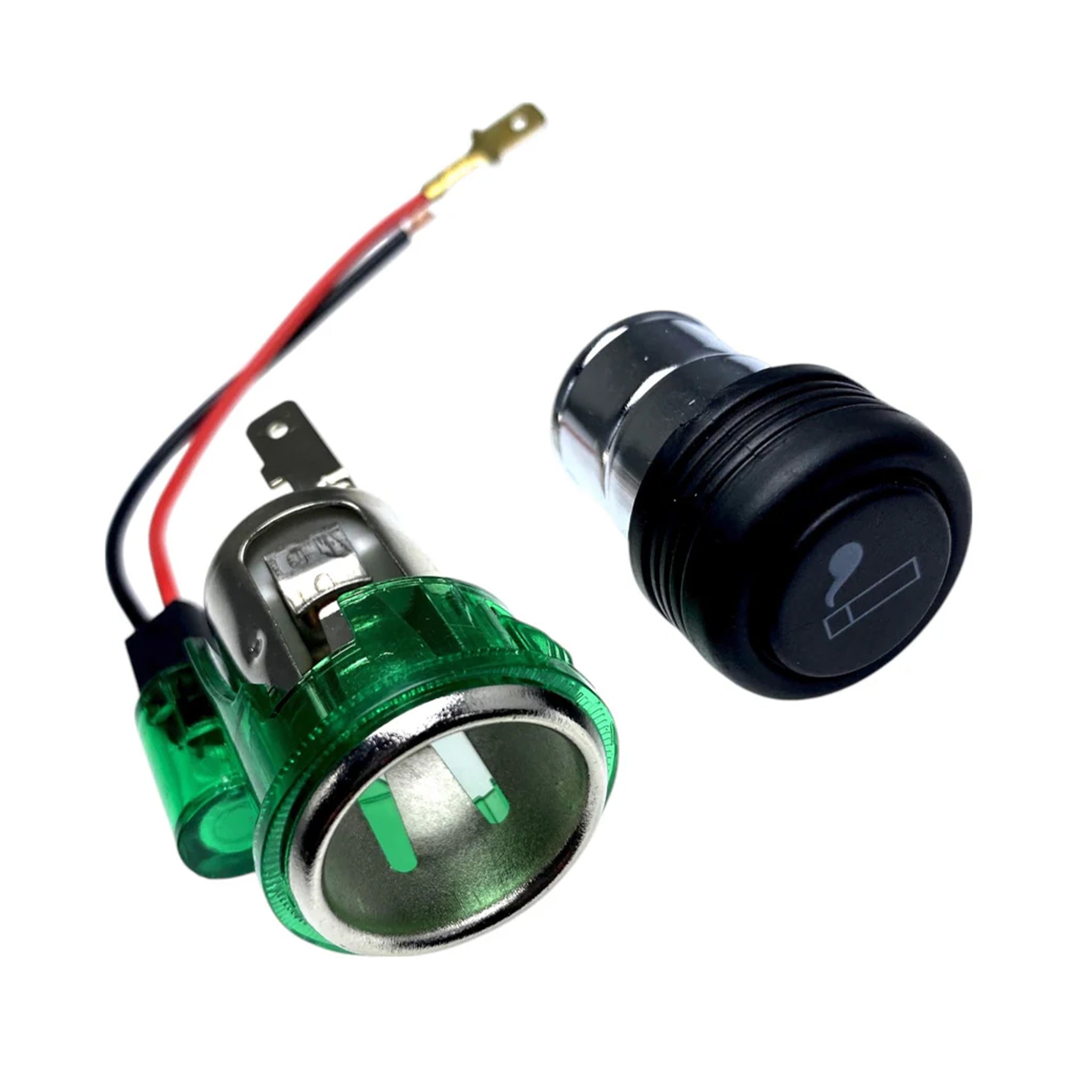 Panel mount W4 illuminated 12v accessory socket designed to fit a 28 to 29 mm hole