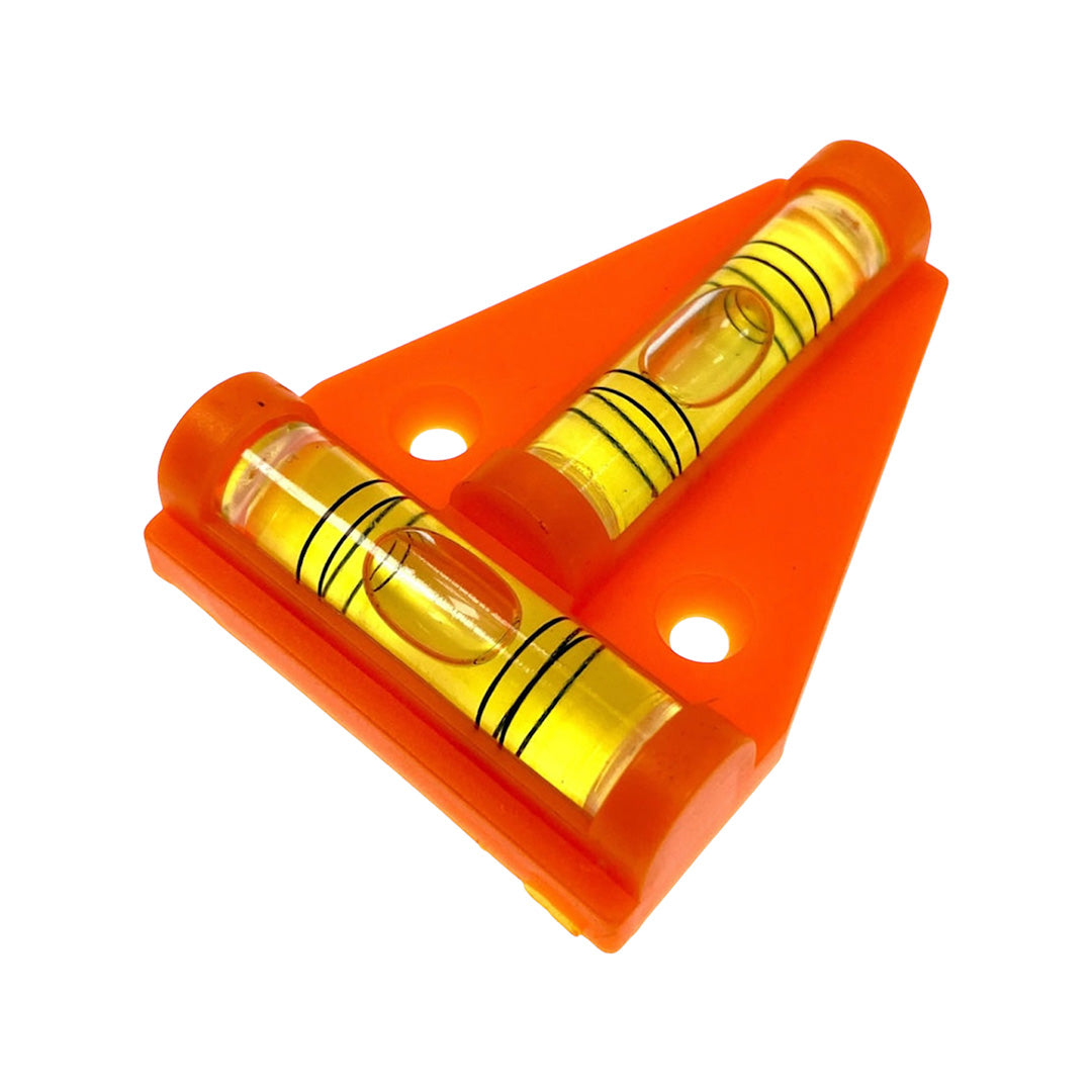 compact levelling tool for trailers and campervans, dual bubble level