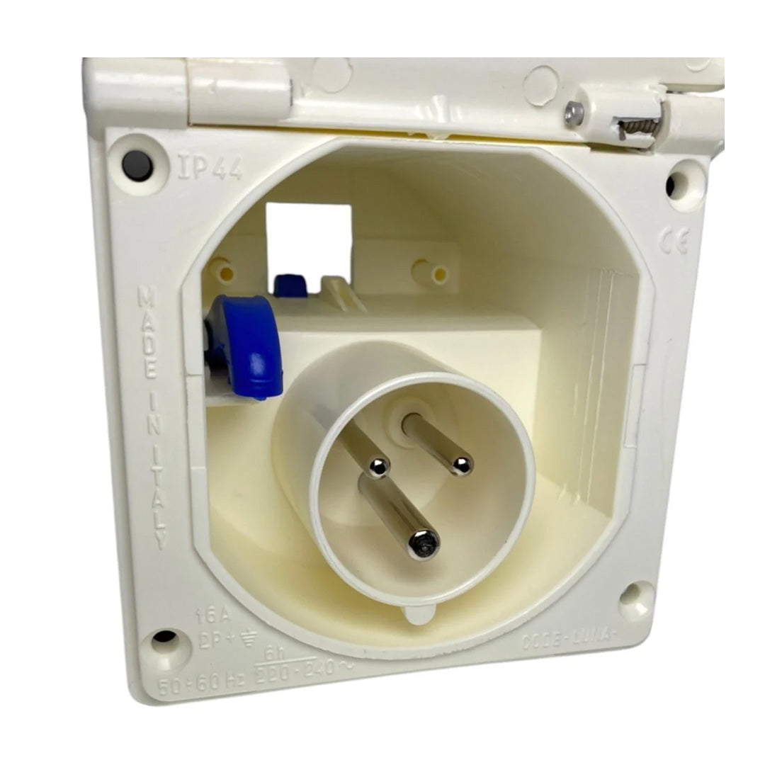 W4 Flush Electrical Mains Inlet - White