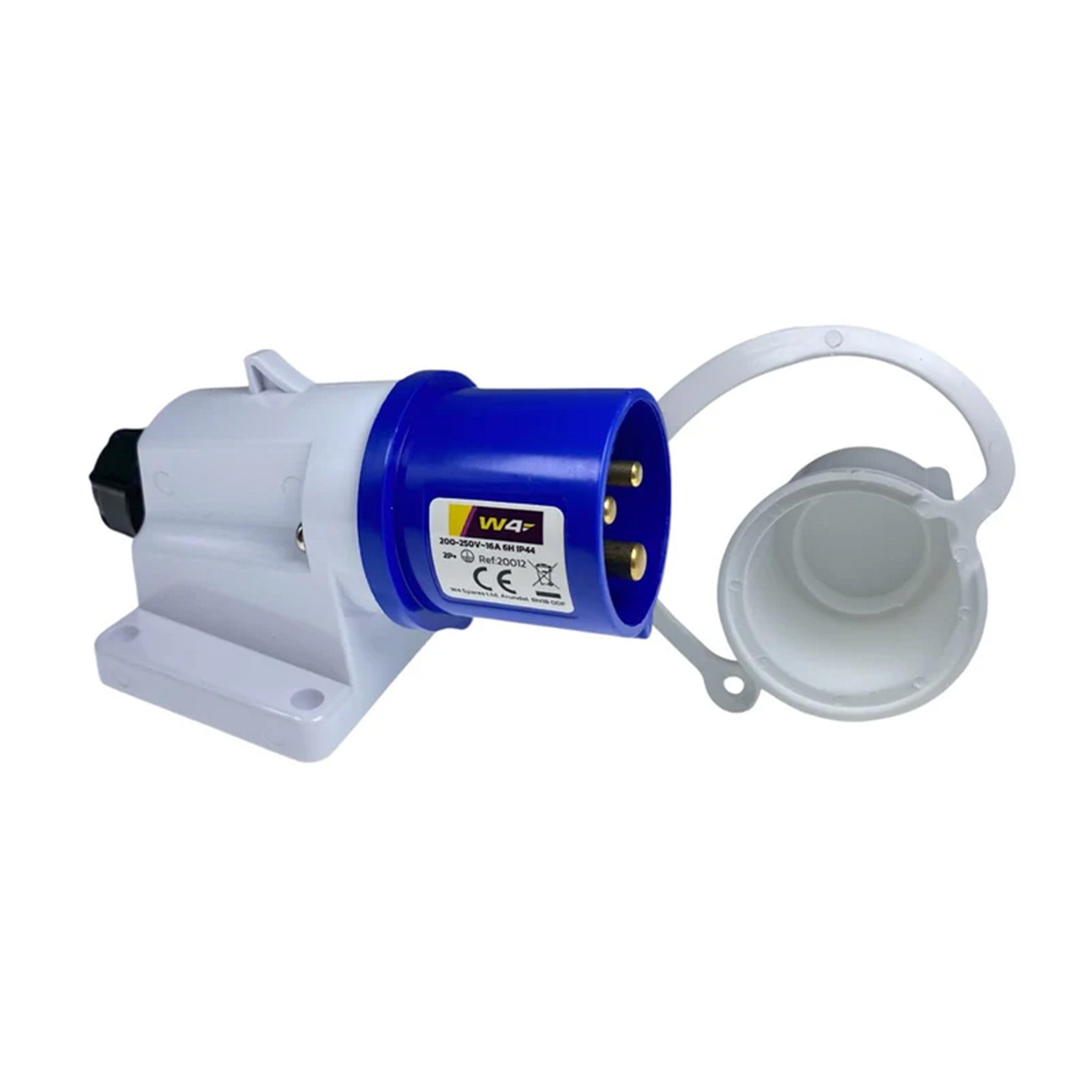 Flush mounted W4 16 amp mains inlet for motorhomes and campervan conversions