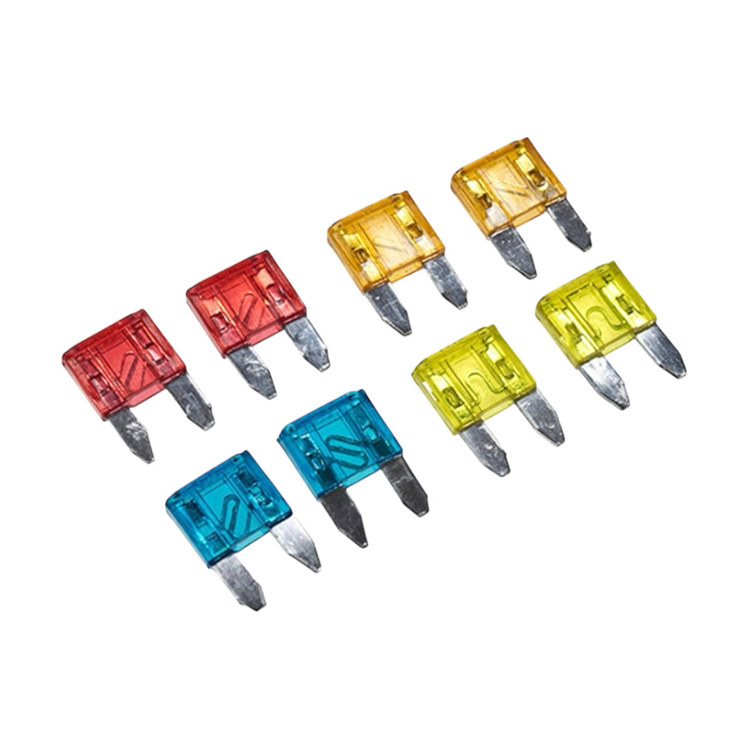 W4 mini blade fuses mixed pack of 8 for 12V caravan, motorhome, or campervan electrical systems