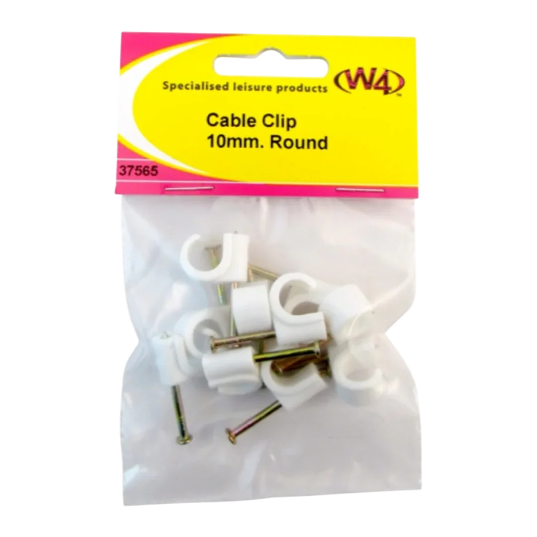 Packaged 10mm round cable clip W4 pack of 10 for caravan or motorhome wiring