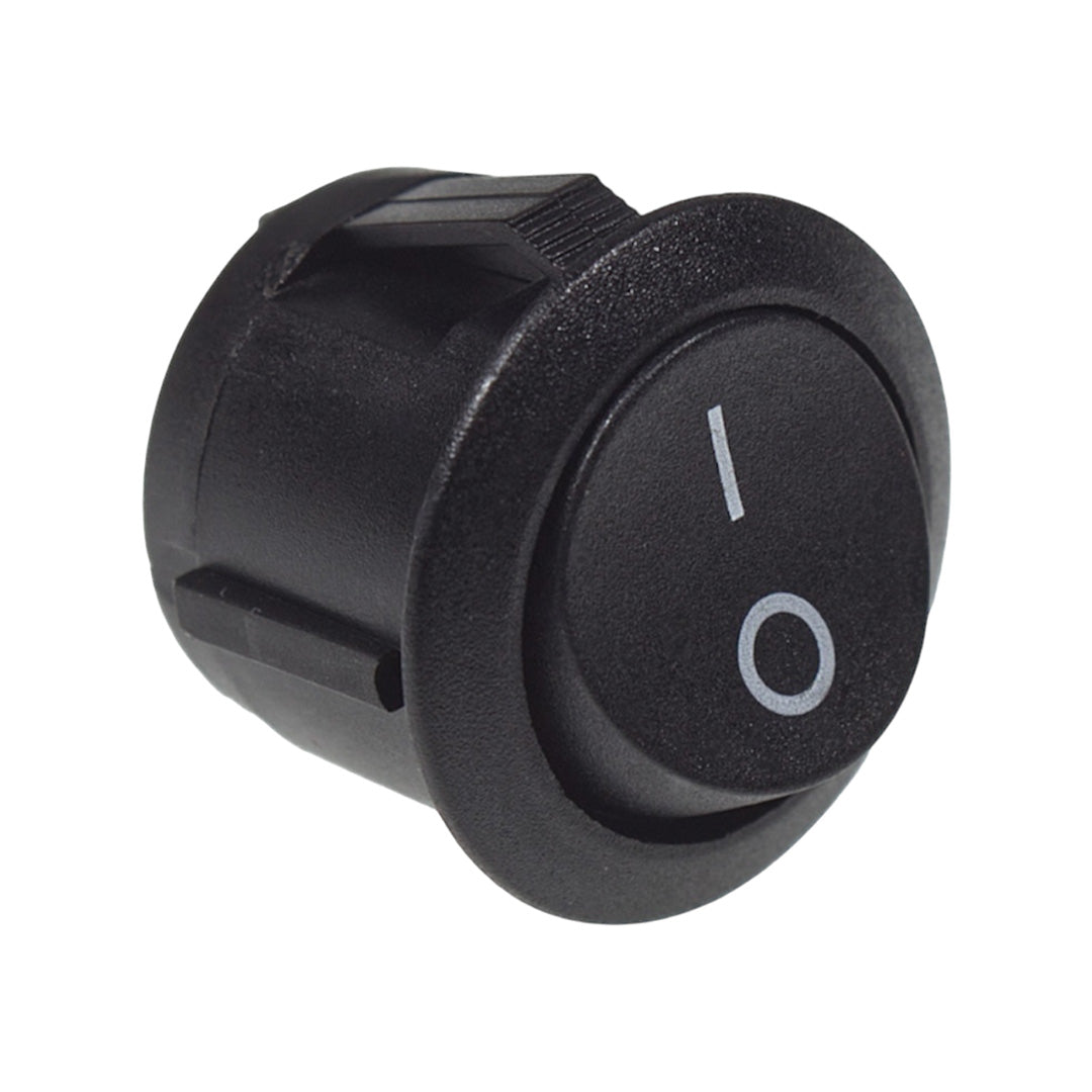 W4 37201 250V round black rocker switch on/off latching for caravans and motorhomes