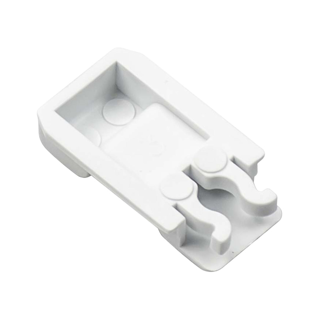 White slider lock clip for Dometic fridge air vents, part number 2951766316