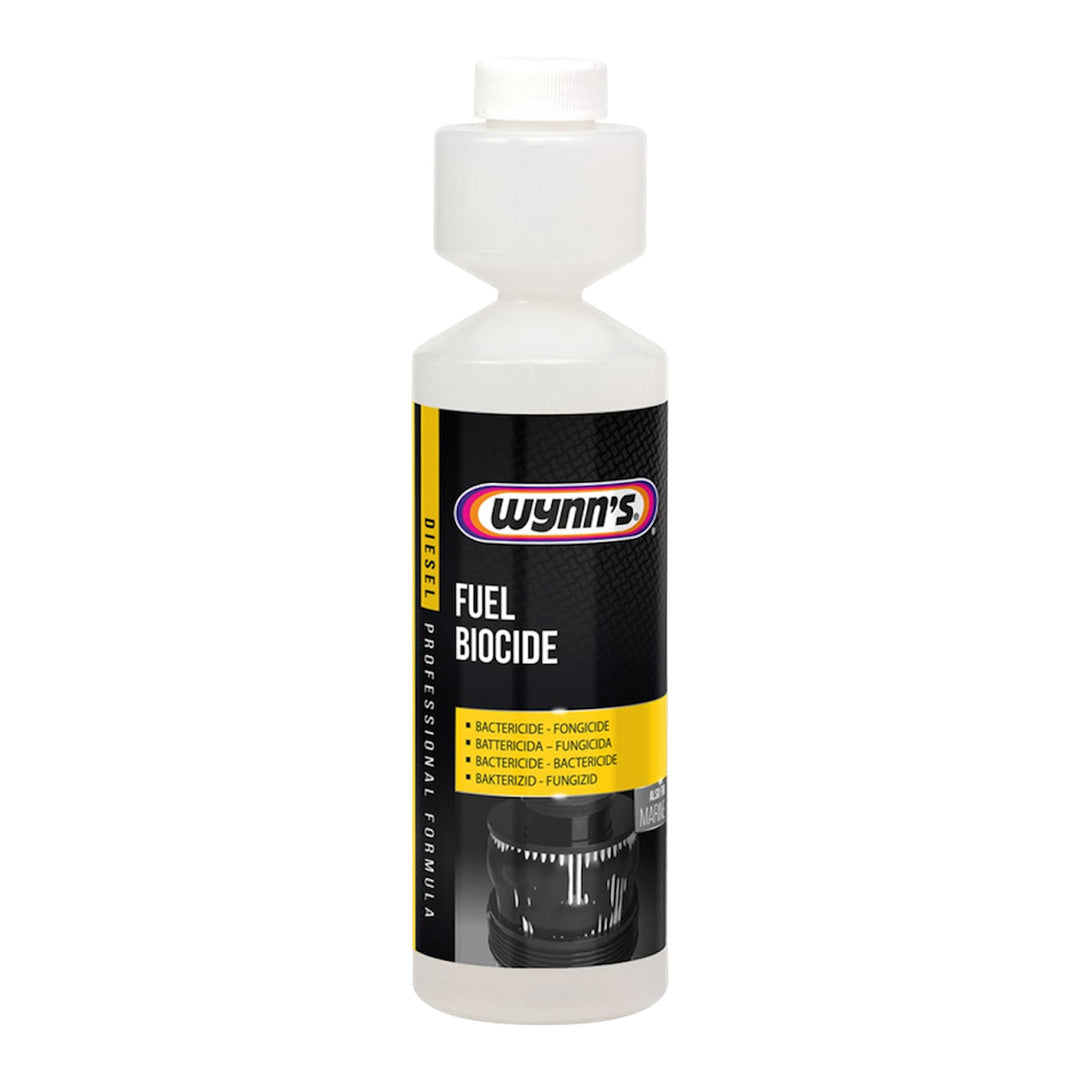 Wynn’s Diesel Fuel Biocide 250ml bottle used to treat and prevent diesel bug in motorhomes, boats, and diesel tanks