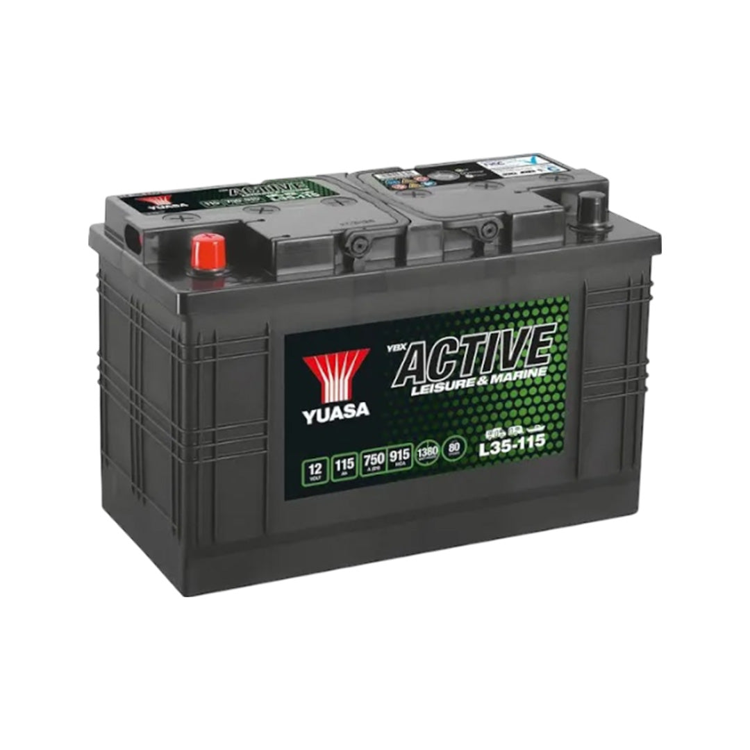 Yuasa L35 115Ah leisure battery 750 CCA for caravans motorhomes and boats