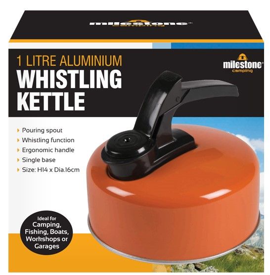 Milestone Camping Aluminium Whistling Kettle 1L