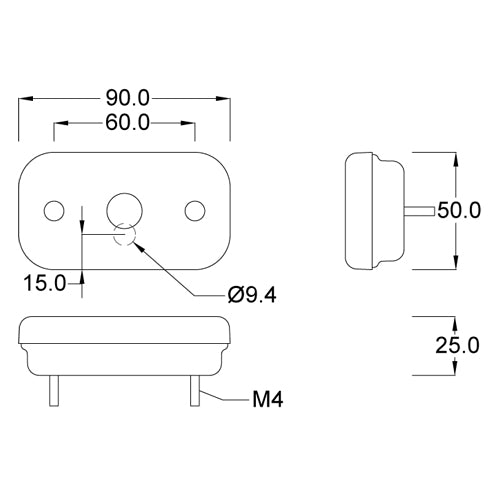 Maypole Clear Side Marker Lamp For Trailer