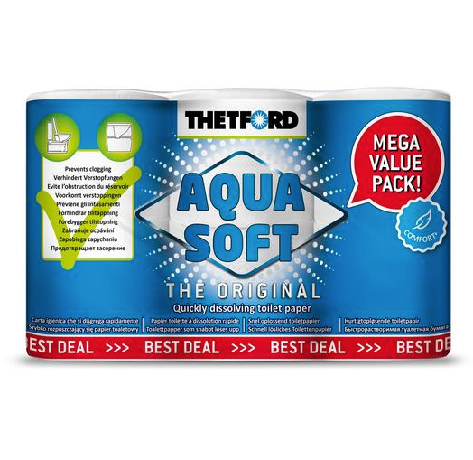 Thetford Aqua Soft Toilet Paper Rolls - Pack of 6