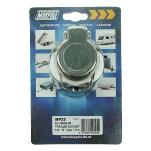 7 Pin Aluminium Trailer Socket 12v N Type - Maypole MP025 | 5013008000250 | ThomasTouring.co.uk
