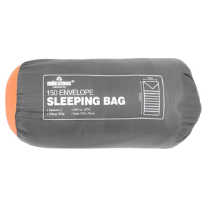 Milestone Camping Envelope Sleeping Bag 150g Single - 2 Seasons | ThomasTouring.co.uk