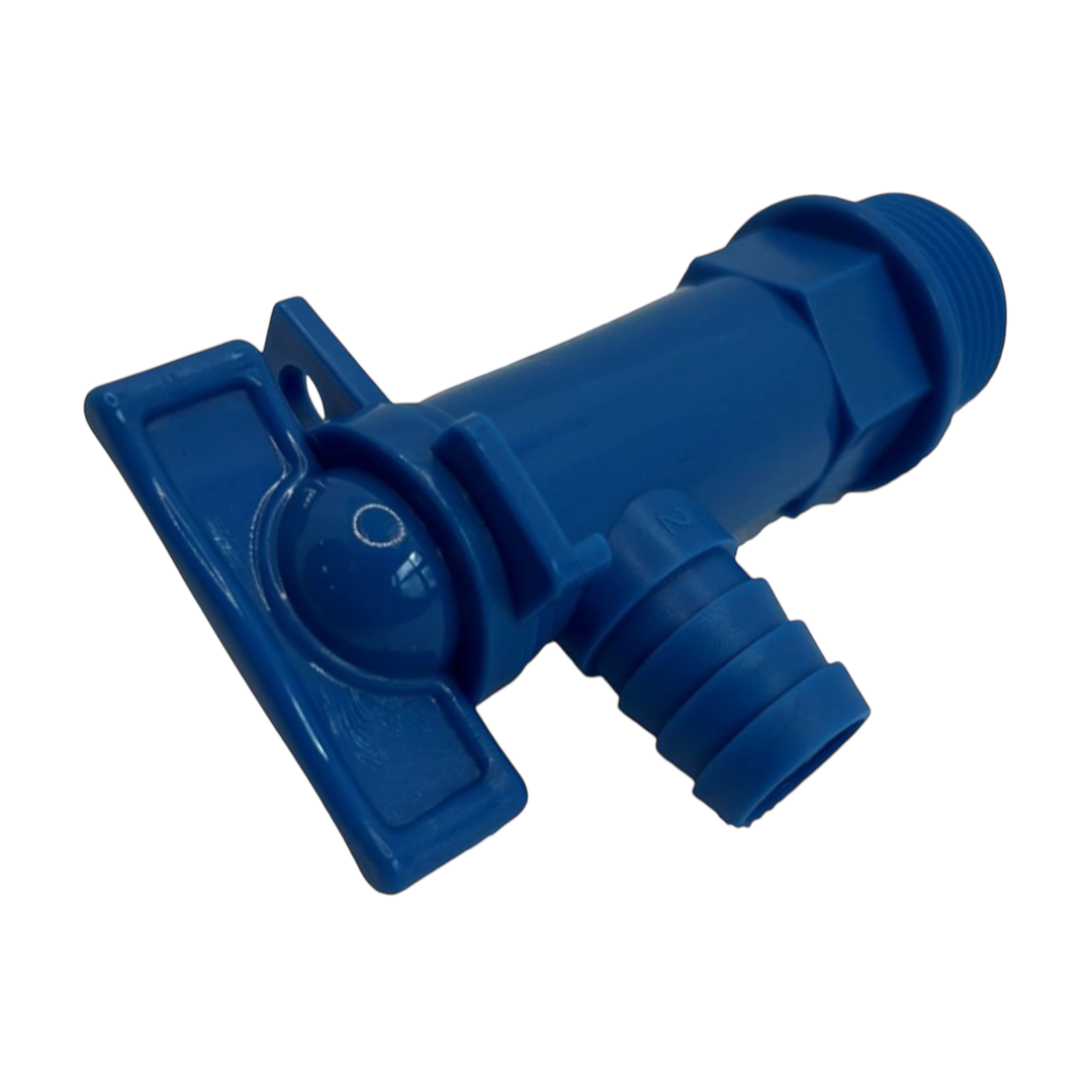 Fresh Water Drainage Outlet Tap 3/4" Blue | ThomasTouring.co.uk