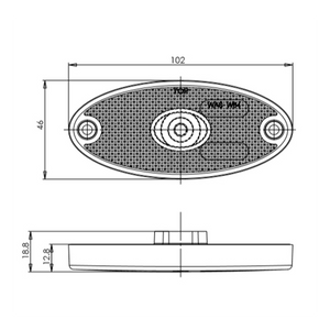 MP1657 12-24V Slim Line Oval LED Red Marker Lamp Display Packed | ThomasTouring.co.uk