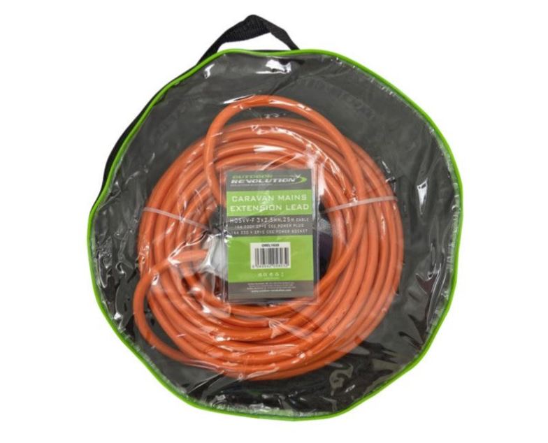 Outdoor Revolution 25m Caravan Mains Lead with Zipped Carry Bag