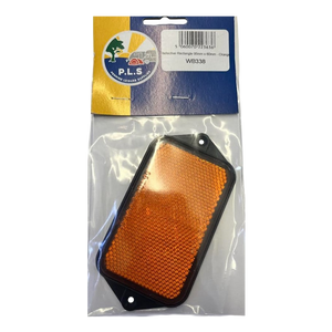 Orange reflective rectangle measuring 95mm x 60mm | ThomasTouring.co.uk