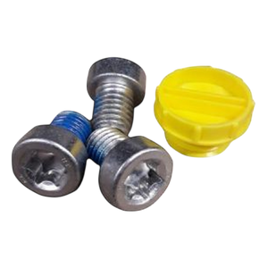 AL-KO Secure Lock Receiver Fastener Kit 1338974 with bolts and yellow receiver cap
