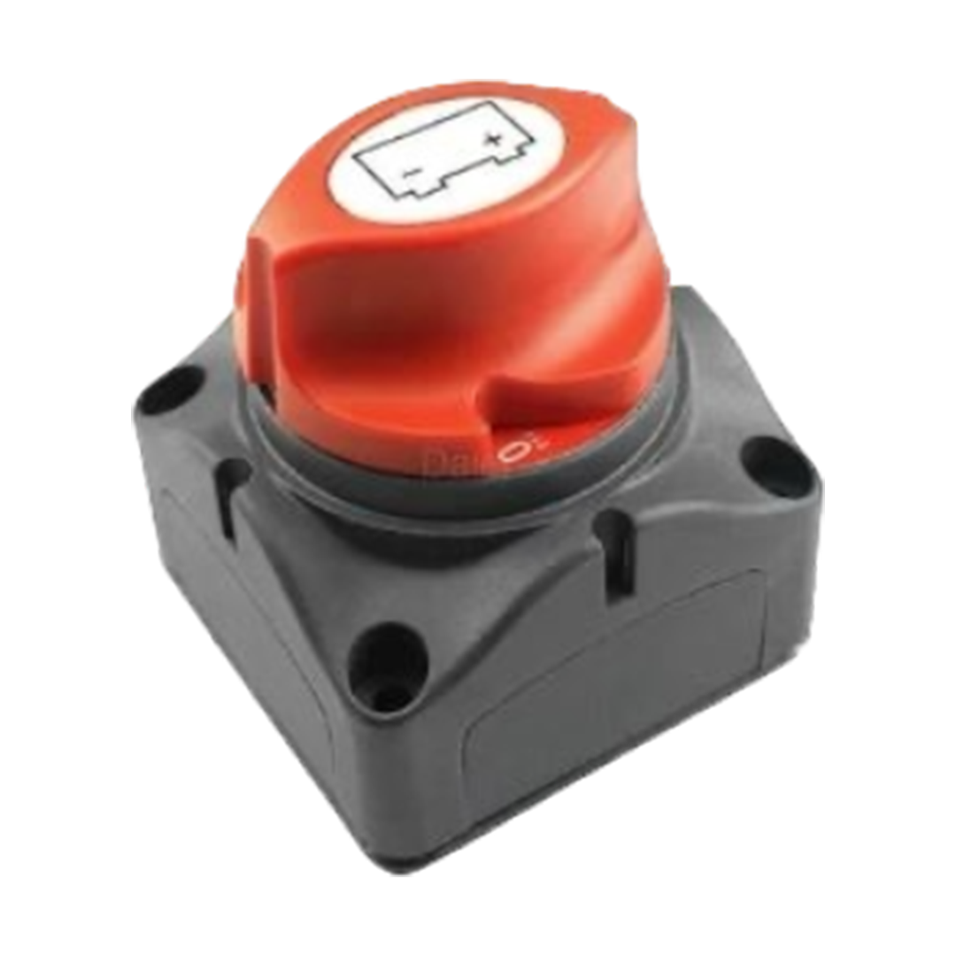 Battery disconnect switch for 12V, 24V, and 48V systems, ideal for isolating power in vehicles and marine applications
