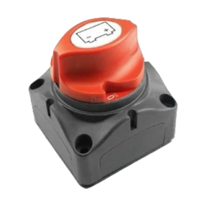 Battery disconnect switch for 12V, 24V, and 48V systems, ideal for isolating power in vehicles and marine applications