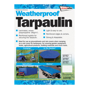Streetwize 2x3 metre tarpaulin sheet for camping, groundsheet use, or weather protection