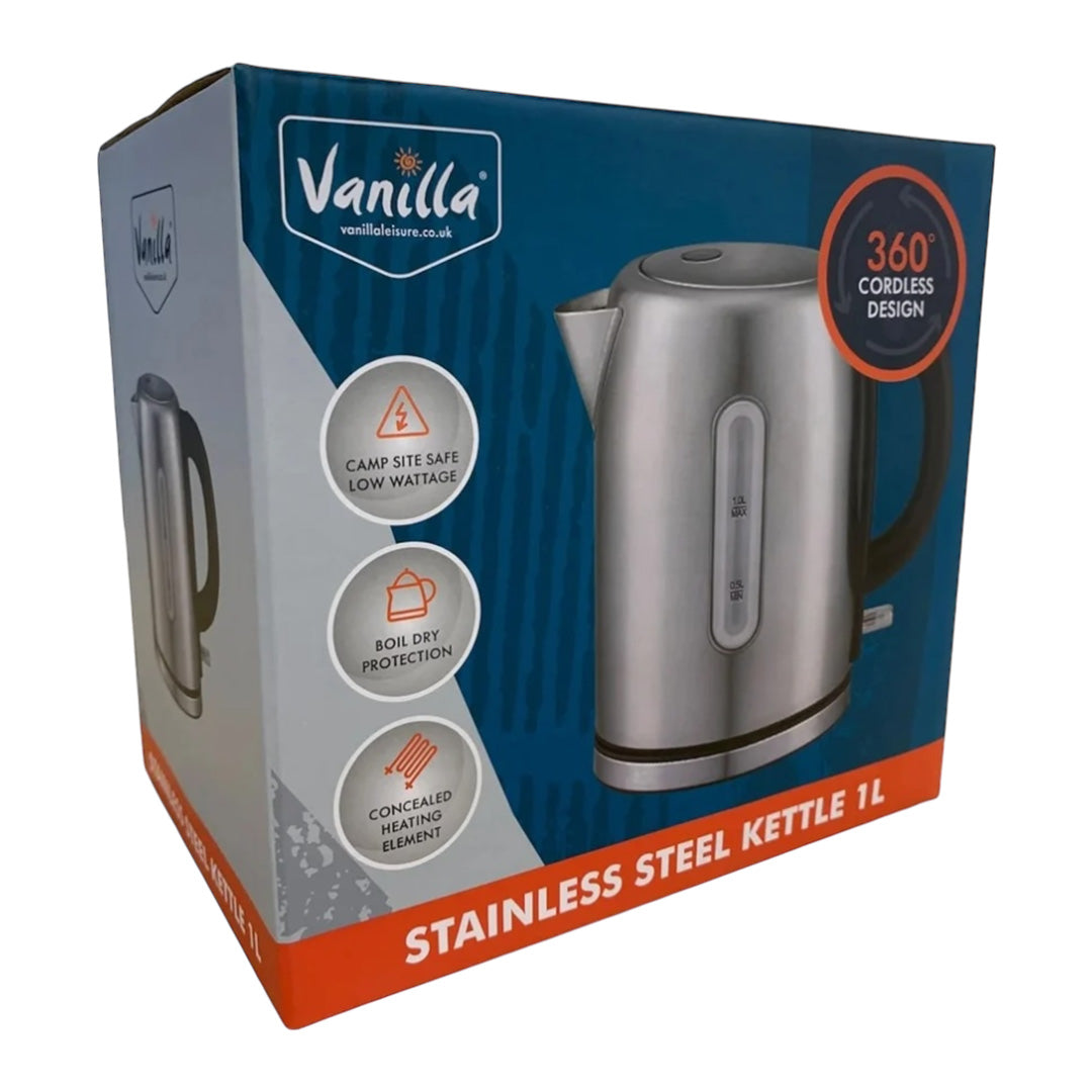 Buy 1L low wattage cordless kettle – ideal for caravan or motorhome use