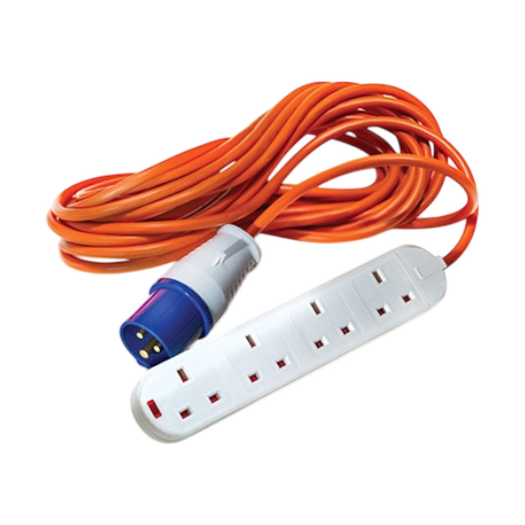 Buy Maypole MP3768 4 gang extension cable with 10m orange lead and UK campsite plug